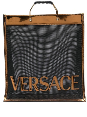 

Logo-patch sheer tote, Versace Logo-patch sheer tote