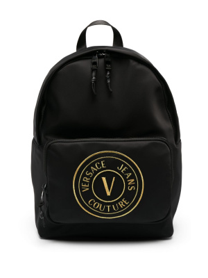 

Logo-embroidered zip-up backpack, Versace Jeans Couture Logo-embroidered zip-up backpack