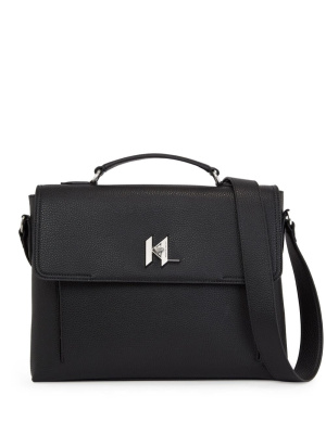 

Twist-lock leather briefcase, Karl Lagerfeld Twist-lock leather briefcase