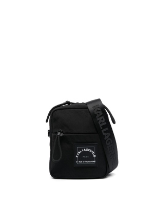 

Logo-patch zipped shoulder bag, Karl Lagerfeld Logo-patch zipped shoulder bag