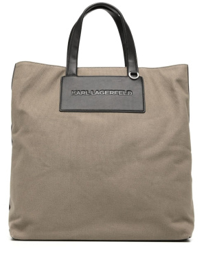 

K/Kanvas logo-patch tote bag, Karl Lagerfeld K/Kanvas logo-patch tote bag