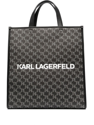 

Logo-print monogram tote bag, Karl Lagerfeld Logo-print monogram tote bag