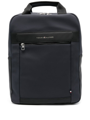 

Raised-logo zip-pocket backpack, Tommy Hilfiger Raised-logo zip-pocket backpack