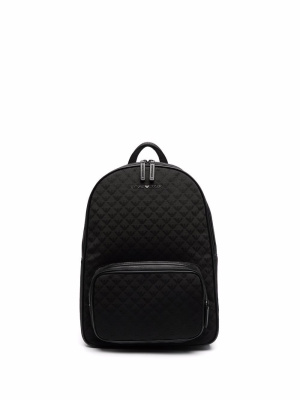 

Jacquard-logo zip-around backpack, Emporio Armani Jacquard-logo zip-around backpack