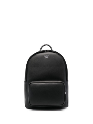 

Logo-print leather backpack, Emporio Armani Logo-print leather backpack
