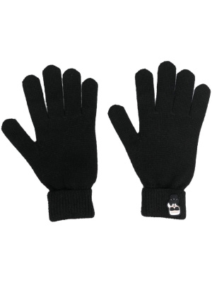 

Logo-patch knitted gloves, Karl Lagerfeld Logo-patch knitted gloves