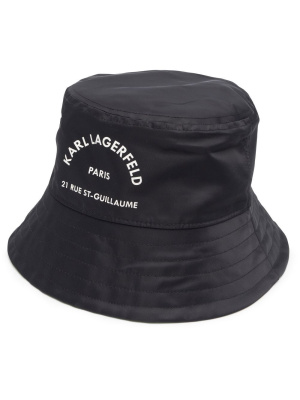 

Address-print drawstring bucket hat, Karl Lagerfeld Address-print drawstring bucket hat