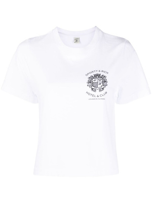 

Logo-print crew-neck T-shirt, Sporty & Rich Logo-print crew-neck T-shirt