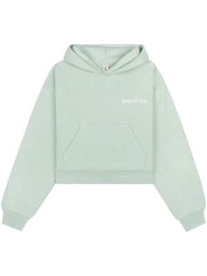 

Logo-embroidered cropped hoodie, Sporty & Rich Logo-embroidered cropped hoodie