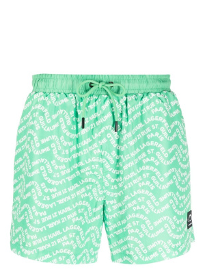 

Wave logo-print swimming shorts, Karl Lagerfeld Wave logo-print swimming shorts