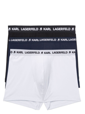 

Logo-waistband organic cotton boxers (pack of three), Karl Lagerfeld Logo-waistband organic cotton boxers (pack of three)
