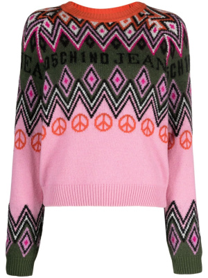 

Patterned intarsia knit jumper, MOSCHINO JEANS Patterned intarsia knit jumper