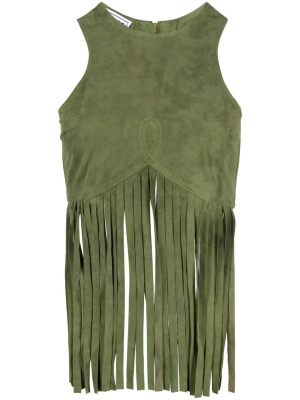 

Fringe-detail suede top, MOSCHINO JEANS Fringe-detail suede top