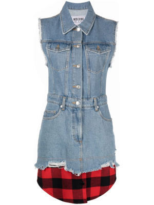 

Sleeveless denim minidress, MOSCHINO JEANS Sleeveless denim minidress
