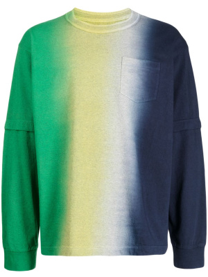 

Tie-dye pattern cotton long-sleeve T-shirt, Sacai Tie-dye pattern cotton long-sleeve T-shirt