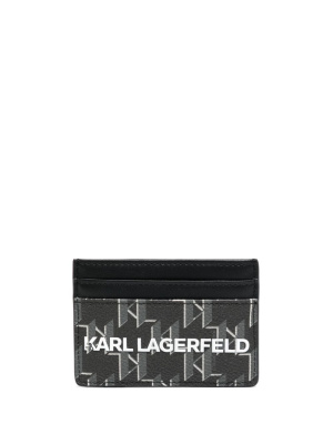 

Logo-print leather cardholder, Karl Lagerfeld Logo-print leather cardholder