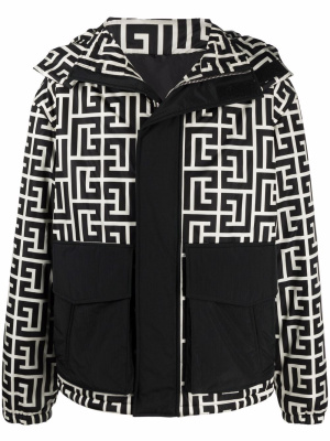 

Logo-print padded jacket, Balmain Logo-print padded jacket