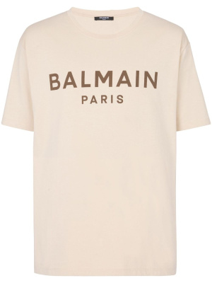 

Logo-print round-neck T-shirt, Balmain Logo-print round-neck T-shirt