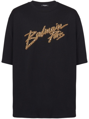 

Embroidered-logo cotton T-shirt, Balmain Embroidered-logo cotton T-shirt