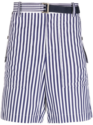 

Vertical-stripe print cotton shorts, Sacai Vertical-stripe print cotton shorts