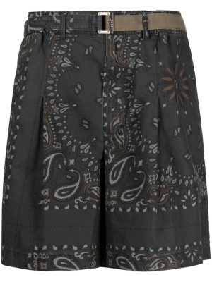 

Bandana-print cotton shorts, Sacai Bandana-print cotton shorts