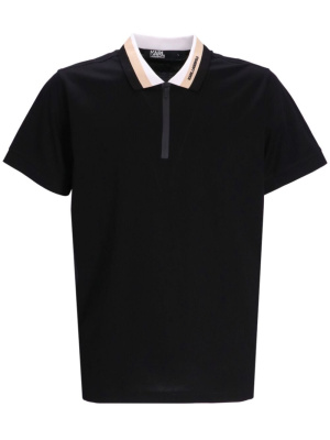 

Contrasting-colar zipped polo shirt, Karl Lagerfeld Contrasting-colar zipped polo shirt