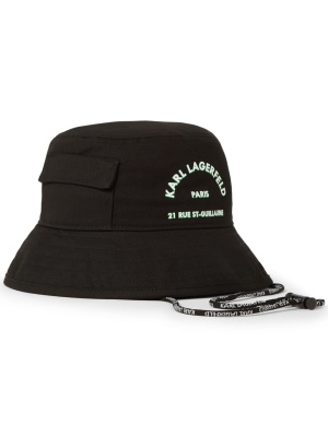 

Logo-print bucket hat, Karl Lagerfeld Logo-print bucket hat