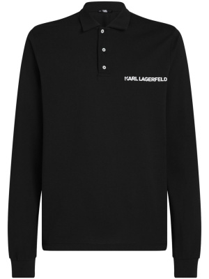 

Karl cotton piqué weave polo shirt, Karl Lagerfeld Karl cotton piqué weave polo shirt