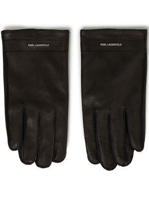 

K/Essential embroidered leather gloves, Karl Lagerfeld K/Essential embroidered leather gloves