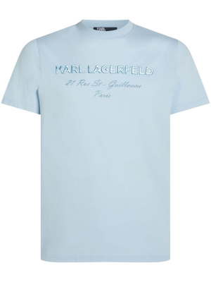 

Embossed metallic logo cotton T-shirt, Karl Lagerfeld Embossed metallic logo cotton T-shirt
