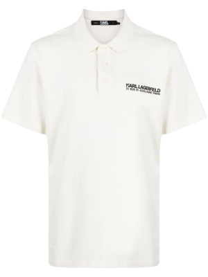 

Logo-print cotton polo shirt, Karl Lagerfeld Logo-print cotton polo shirt