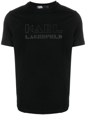 

Logo-print cotton-blend T-shirt, Karl Lagerfeld Logo-print cotton-blend T-shirt