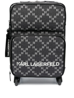 

Monogram-pattern rolling suitcase, Karl Lagerfeld Monogram-pattern rolling suitcase