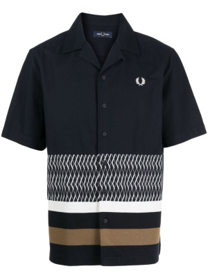 

Logo-embroidered striped shirt, Fred Perry Logo-embroidered striped shirt