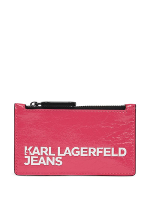 

Logo-embossed zip cardholder, Karl Lagerfeld Jeans Logo-embossed zip cardholder