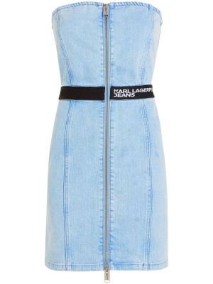 

Zip-front denim dress, Karl Lagerfeld Jeans Zip-front denim dress