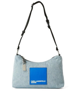 

Denim logo hobo shoulder bag, Karl Lagerfeld Jeans Denim logo hobo shoulder bag