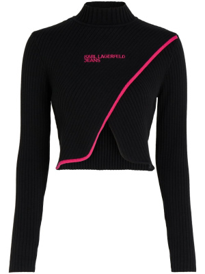 

Cross-front cropped jumper, Karl Lagerfeld Jeans Cross-front cropped jumper