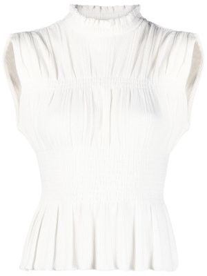 

Corinne ruched short-sleeve blouse, SANDRO Corinne ruched short-sleeve blouse