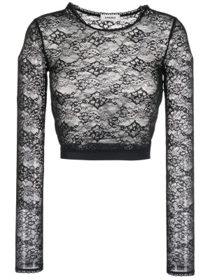 

Delicatesse lace-embroidered crop top, SANDRO Delicatesse lace-embroidered crop top