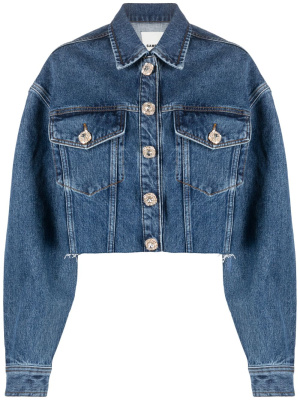 

Crystal-buttons cropped denim jacket, SANDRO Crystal-buttons cropped denim jacket