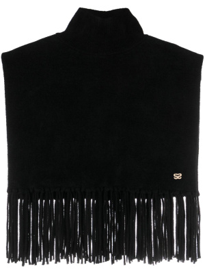 

Fringed funnel-neck knitted top, SANDRO Fringed funnel-neck knitted top