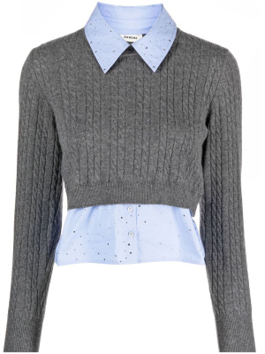 

Layered cable-knit top, SANDRO Layered cable-knit top