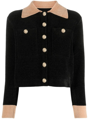 

Embossed-button knit cardigan, SANDRO Embossed-button knit cardigan