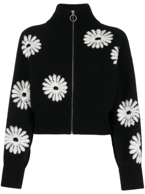 

Floral jacquard-knit cropped jacket, SANDRO Floral jacquard-knit cropped jacket