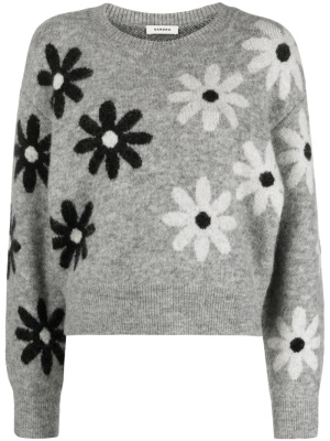 

Intarsia-knit floral-pattern jumper, SANDRO Intarsia-knit floral-pattern jumper