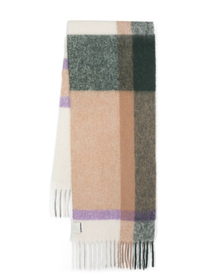 

Check-patterned wool-blend scarf, SANDRO Check-patterned wool-blend scarf
