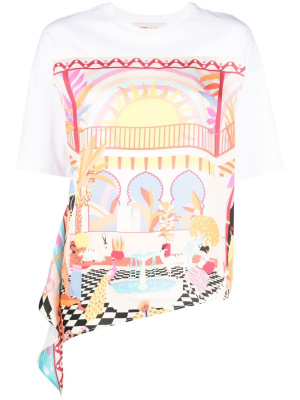 

Tied graphic-print T-shirt, SANDRO Tied graphic-print T-shirt