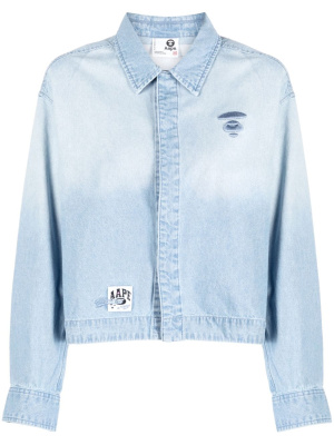 

Logo-patch denim jacket, A BATHING APE® Logo-patch denim jacket