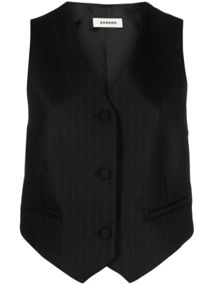 

Pinstripe button-up vest, SANDRO Pinstripe button-up vest